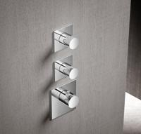 Hotbath Mate Afbouwdeel High Flow 2 Stopkranen Vierkant Geborsteld Nikkel - thumbnail