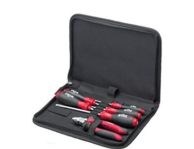 Wiha gereedschapset monteur, 7-delig gereedschapsset (zwart/rood, incl. gereedschapsetui )