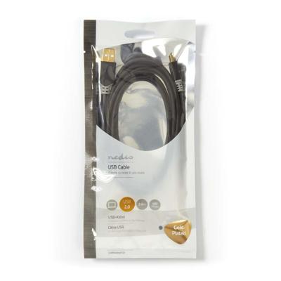 Kabel USB 2.0 | A male - Mini 5-pins male | 2,0 m | Antraciet