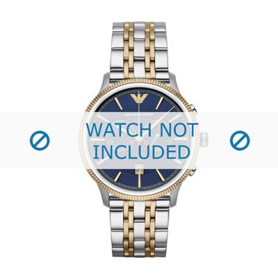 Horlogeband Armani AR1847 Staal Bi-Color 22mm