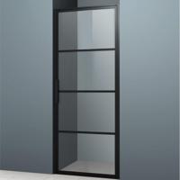 Nisdeur Lacus Tremiti 70x200 cm 6 mm Helder Glas Mat Zwart Aluminium Profiel Lacus - thumbnail