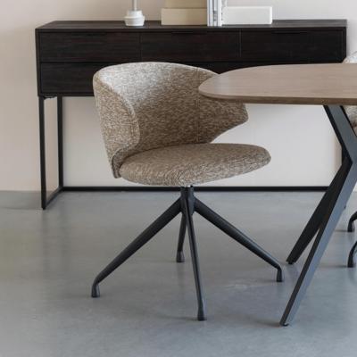 ZILT Draaibare Eetkamerstoel 'Azra' Bouclé, kleur Bruin ZILT Draaibare Eetkamerstoel 'Azra' Bouclé, kleur Bruin