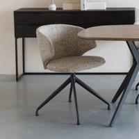 ZILT Draaibare Eetkamerstoel 'Azra' Bouclé, kleur Bruin - thumbnail