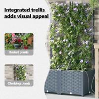 Tuin Bloempot 2 pcs Licht Grijs Staal - thumbnail