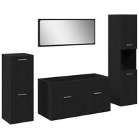 Badkamermeubelset met opslag 4 pcs Zwart Eiken 30 x 30 x 130 cm - thumbnail