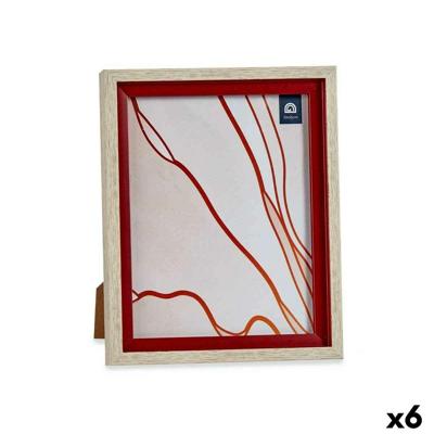 Fotolijsten Gift Decor Bruin Rood Hout Glas Kristal polyestyreen Plastic (6 Stuks)