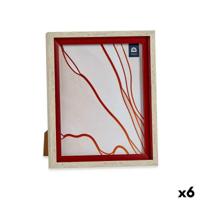 Fotolijsten Gift Decor Bruin Rood Hout Glas Kristal polyestyreen Plastic (6 Stuks) - thumbnail