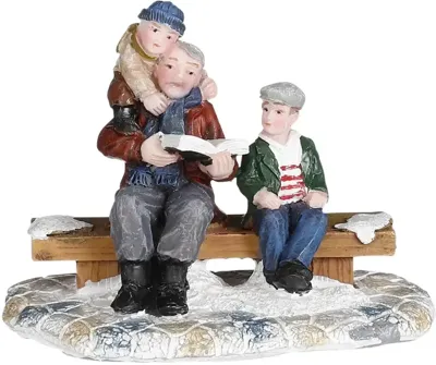 Grandpa telling a story l7,5xb4,5xh6cm Kerst Luville - Luville