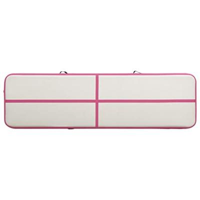VidaXL Gymnastiekmat met pomp opblaasbaar 800x100x20 cm pvc roze