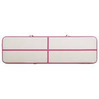 VidaXL Gymnastiekmat met pomp opblaasbaar 800x100x20 cm pvc roze - thumbnail