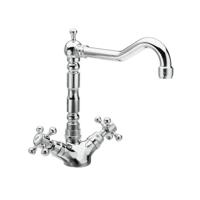 Wastafelmengkraan Sapho Antea 2-knop Uitloop Recht 24 cm Chroom Sapho - thumbnail