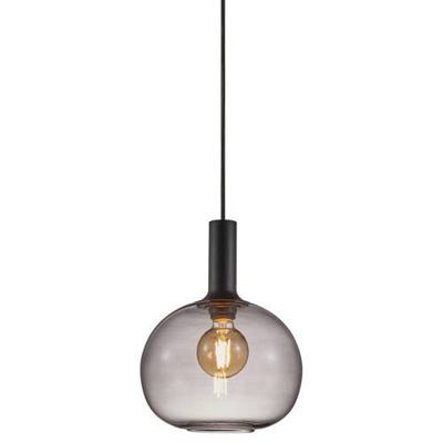 Hanglamp glas Nordlux &apos;Alton 25&apos; zwart smoke E27 fitting 250mm