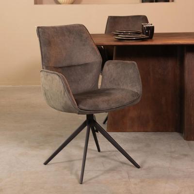 LABEL51 Eetkamerstoel Mellow - Antraciet - Cosmo - Black Frame