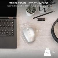 CHERRY GENTIX BT Muis Bluetooth Optisch Frost, Zilver 7 Toetsen 1000 dpi, 2000 dpi Intelligent scrollwiel, Oplaadbaar - thumbnail