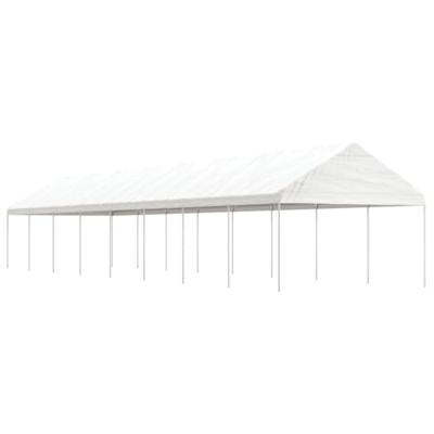 Prieel met dak 17,84x4,08x3,22 m polyetheen wit