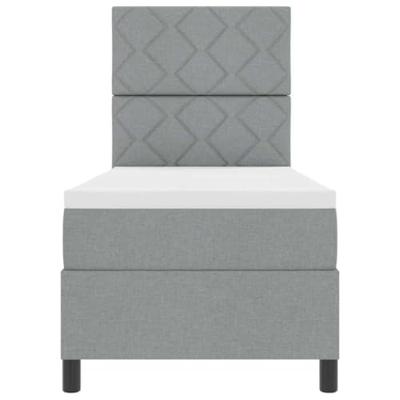 Boxspringbed met matras Lichtgrijs 80 x 200 cm Stof