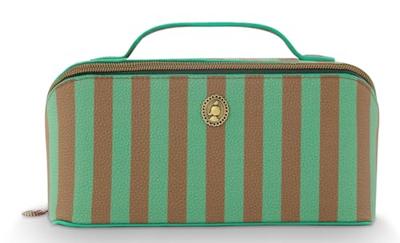 Pip Studio Pip Studio Cyrille Cosmetic Bag Medium Stripe Green 23.5x11x5x22cm