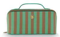 Pip Studio Pip Studio Cyrille Cosmetic Bag Medium Stripe Green 23.5x11x5x22cm - thumbnail