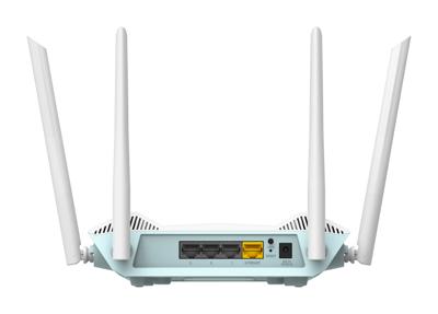 D-Link R15 EAGLE PRO AI AX1500 Smart Router met AI Wi-Fi/Traffic Optimiser, AI Parental Control, Gigabit Poorten, MU-MIMO, 1024 QAM, OFDMA, WPA3, D-Link Wi-Fi Mesh. Werkt met Alexa/Gooogle Assistant.
