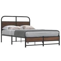Bedframe zonder matras bewerkt hout bruin eikenkleur 140x200 cm - thumbnail