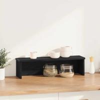 VidaXL Keukenrek stapelbaar 60x15x16 cm bewerkt hout zwart - thumbnail