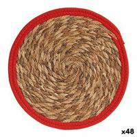 Placemat Natuurlijk Rood Natuurlijke Vezel (30 x 1 x 30 cm) (48 Stuks) - thumbnail