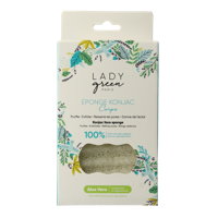 Lady Green Konjac gelaatspons aloe vera 1 Stuks - thumbnail