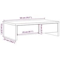 Monitorstandaard met lades 50x27x15 cm bewerkt hout zwart - thumbnail