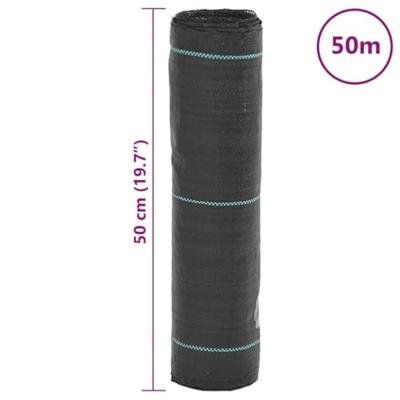 VidaXL Onkruidmembraan zwart 0,5x50 m pp - thumbnail