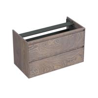 Onderkast Forzalaqua Reno 100x51x60 Cm 2 Lades Softclose Eiken Silver Grey - thumbnail