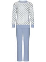 IJsblauwe polkastippen pyjama badstof - thumbnail