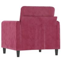 Fauteuil 60 cm fluweel wijnrood - thumbnail