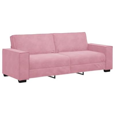 Driezitsbank 220x78x84 cm fluweel roze