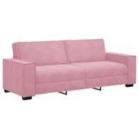 Driezitsbank 180 cm fluweel roze - thumbnail
