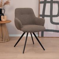 Sohome Draaibare Eetkamerstoel 'Aimée' Bouclé, kleur Bruin - thumbnail