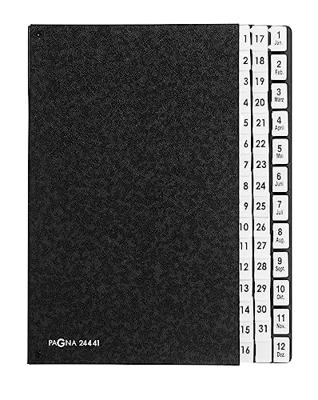 PAGNA Lessenaarordner 24441-04 Classic Hardkarton Zwart DIN A4 Aantal vakken: 44 1-31, 1-12, Jan.-Dez.