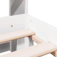 Bed met boekenkast zonder matras grenenhout wit 140x190 cm - thumbnail