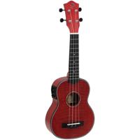 DIMAVERY UK-100 Soprano Ukulele, flamed red - thumbnail