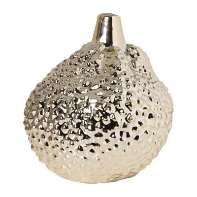 Vaasje bol - zilverkleurig - ø12.5x11 cm