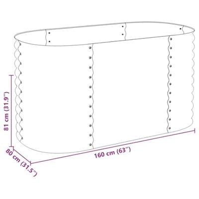 Plantenbak 160x80x81 cm gegalvaniseerd staal zilver - thumbnail