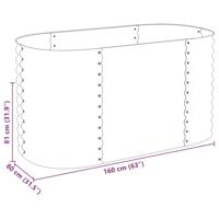 Plantenbak verhoogd 160x80x81 cm gegalvaniseerd staal zilver - thumbnail
