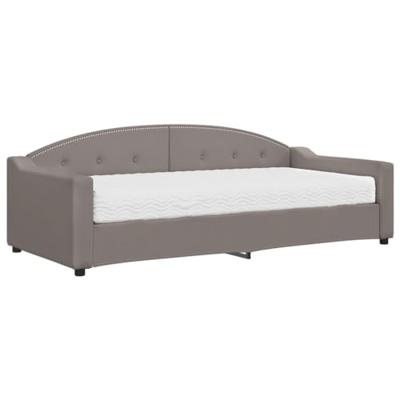 Slaapbank met matras 90x200 cm stof taupe