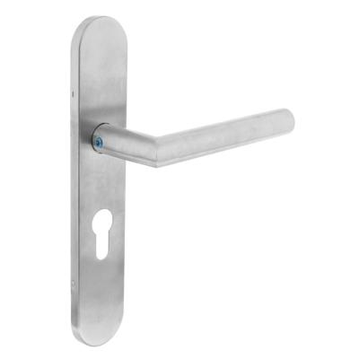 Intersteel Deurklink Hoek 90 graden op schild profielcilindergat geborsteld RVS