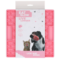Eat Slow Live Longer Likmat - 21 x 21 cm - vierkant - snuffelmat - anti-snuffelmat - slowfeeder - afleiding - honden en katten - voor smeermiddelen, brokken en snoep - botmoest - thumbnail