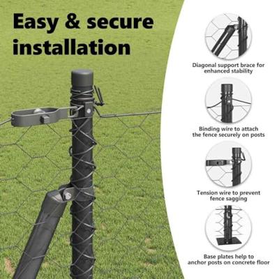 VidaXL Afrasteringspaal grijs 25 x 1,4 m (50 mm gaas) staal en pvc