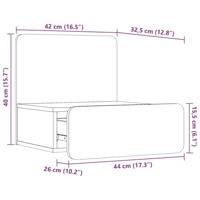 Wandbevestigde nachttafel 2 pcs Bruin 44 x 32.5 x 40 cm - thumbnail