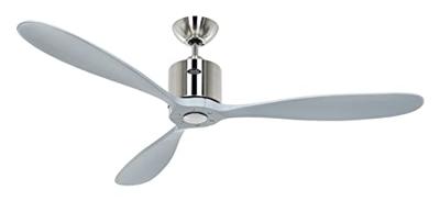 CasaFan AEROPLAN ECO 132 BN-LG Flügel Massivholz Lichtgrau Plafondventilator 27 W (Ø x h) 132 cm x 310 mm Chroom (geborsteld) Met afstandsbediening, Timer, Met