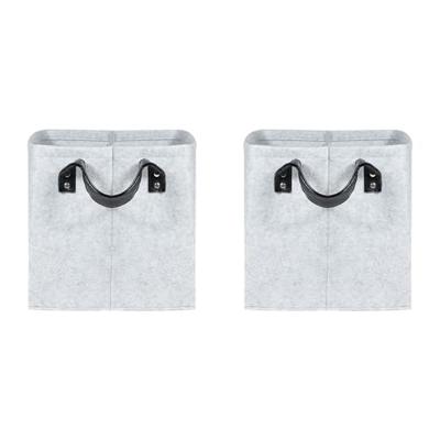 QUVIO Opbergmand Vilt - Grijs - Set van 2 QUVIO Opbergmand Vilt - Grijs - Set van 2