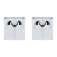 QUVIO Opbergmand Vilt - Grijs - Set van 2 - thumbnail
