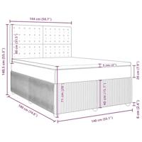 Boxspring met matras fluweel lichtgrijs 140x190 cm - thumbnail